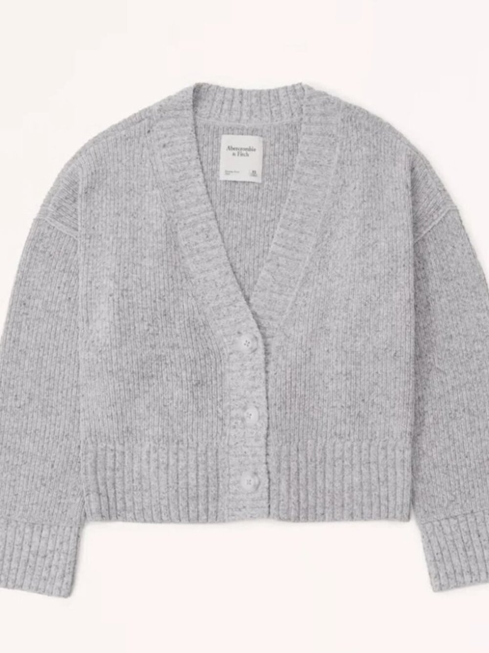 Abercrombie & Fitch Chenille Gray Button V‑Neck Cardigan XXL